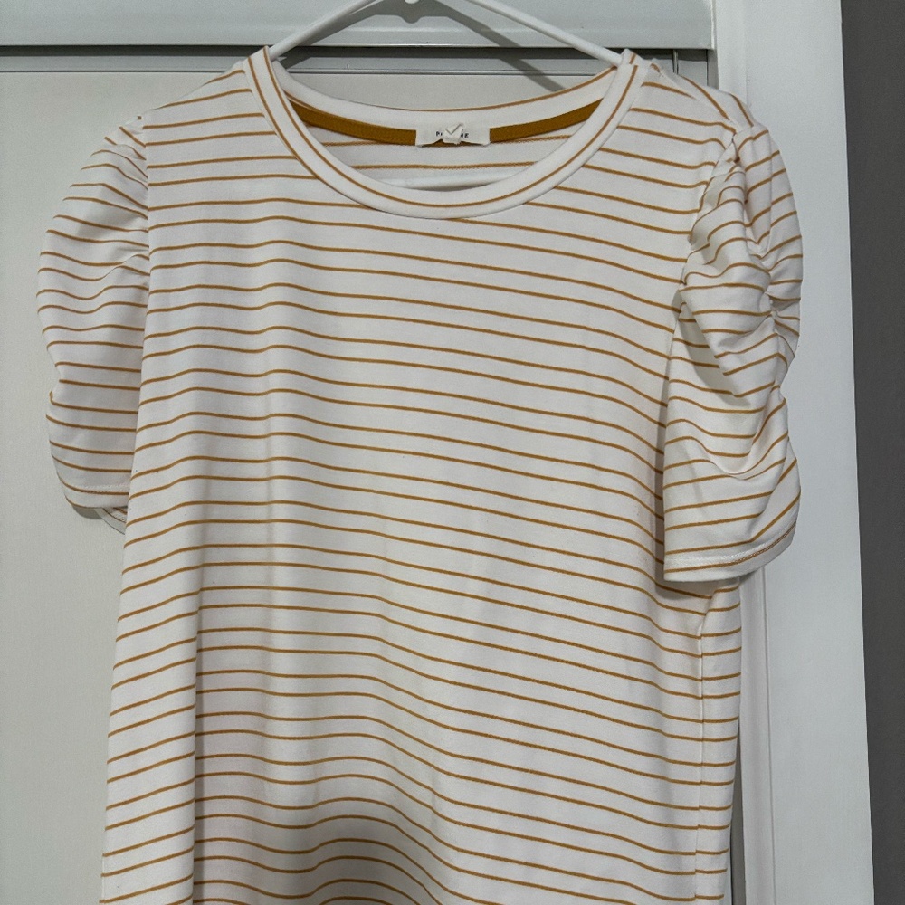 Yellow White Stripped Shirt